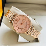 rose gold Round Metal BD Analog Girls and Women Watch
