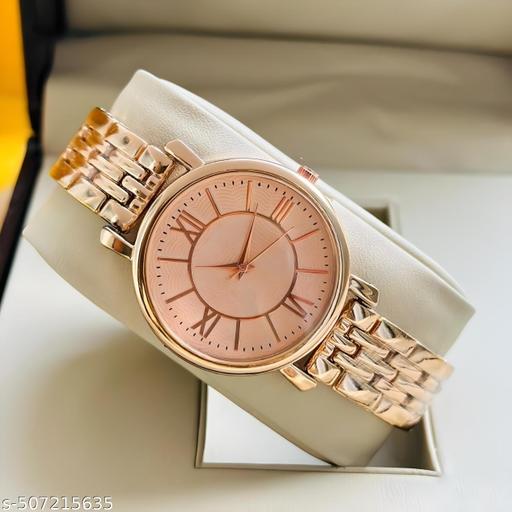 rose gold Round Metal BD Analog Girls and Women Watch