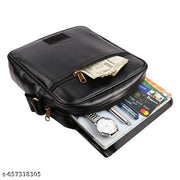 Messenger Sling Bag for Men | Synthetic Leather Executive Crossbody Bag | Travel Sling Bag, Adjustable Shoulder Strap