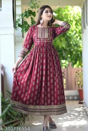 rayon printed gown