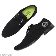 Trendy Solid Formal Cotton Shoe For Men (Black) | Cotton Shoe For Men | Formal Shoe For Men | Solid Shoe | Shoe For Men |
