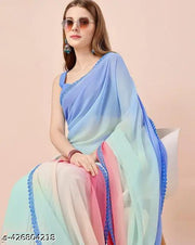 Trendy attractive latest design multi colour saree