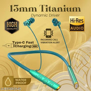 FAST CHARGING Bluetooth Neckband Romeo N61 | 3 Days Battery Backup | Pure Bass HD Sound | Call Vibration Alert | Wireless Earbuds | Sports Neckband Headphones@ME058