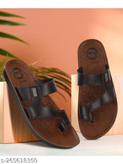 Paragon Vertex Brown Slippers for Men