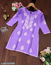 Cotton Embroidered Short Kurta for Women and Girl
