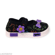 Cool Girls Fashionable Stylish Casual Comfortable Lightweight Ballerina Cute-1 Black for 1-4 Years Girls