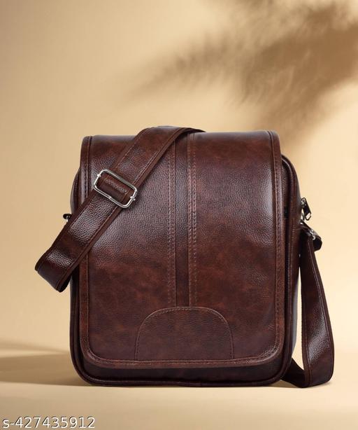 Shade Stylish PU Leather Sling Cross Body Travel Office Messenger One Side Shoulder Bag for Men