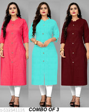 PE G COLLAR SOLID KURTI