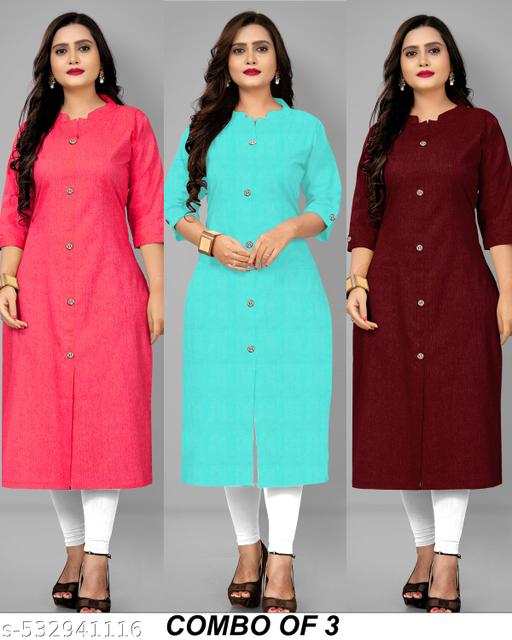 PE G COLLAR SOLID KURTI