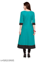 Yova Style Plain Cotton Anarkali Flared Kurti Kurta Dress For Women Ladies Solid Latest Party Wear Umbrella Midi Suit Batik Black Lace Border (Only Top Not With Dupatta or Pant)
