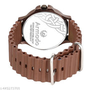 1534-brown strap analog watch for men and boys
