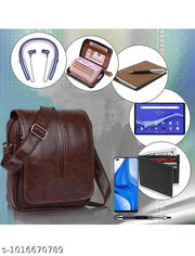 Stylish Unisex PU Leather Small Shoulder Bag | Chest Slinger bag | Crossbody Bag| Side Bag Men | Mini Leather Slings | Corporate Gift Item | Passport Sling Bag for Men