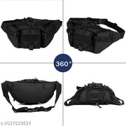 Waist Bag Pack Hip Belt Bumbag for Outdoor (BLACK)-AZ1