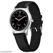 Jainx Black Leather Strap Analog Wrist Watch for Men