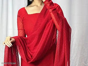 "Graceful Tradition 1000 Butti Handloom Women's Kurti for a Regal Look with Intricate Embroidery and Elegant look"(RED)