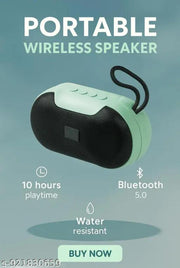 H&T Wireless Portable Bluetooth Speaker -Portable Speaker with Powerful Bass & Strap(Assorted Color)