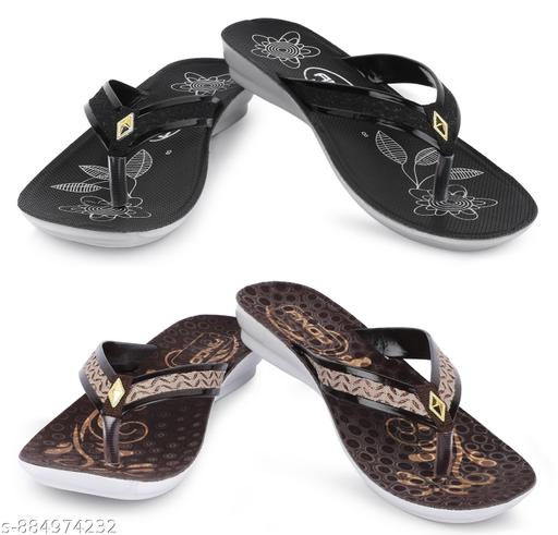 Trendy Combo of Women's Slippers - Pack of 2 Ladies Chappals