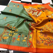 Women's Desinger Silk Saree with Blouse Piece