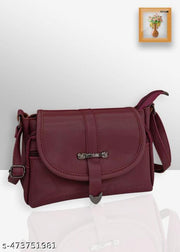 Magnifique Maroon Sling Bag - Sleek, Stylish, and Functional