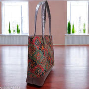JUGNU Handbags for women tote bag handcrafted jute printed fabric  handmade eco-friendly light weight travelling ethnic casual party office shoulder for collage girl universal use