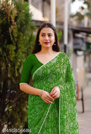 Fancy Georgette Printed  saree (With Lace Border)
