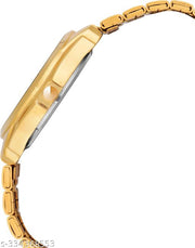 Spencher Premium 1578 Gold Plated Dial Golden Chain Day & Date Functioning Analog Watch - For Men Premium 1578SM01-Golden Watch