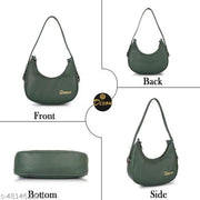Dixon Dixon Dark Green Women Sling Bag Casual Half Moon Unique Design Shoulder Side Sling Bag For Women