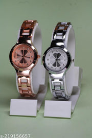 Best Quality Fancy Flower Designer Chain Metal Belt  Analog Combo Watches  For Women Watches for Girls