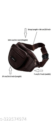 MISHK PU Leather Fanny Pack Waist Bag | Travel Pouch Passport Holder for Men & Women | Travel Handy Hiking Zip Pouch Money Phone Belt Bum Bag (Brown)