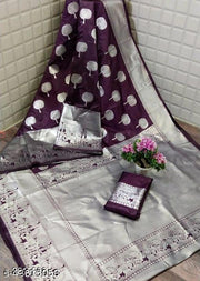 Deasigner Banarasi Silk Festival Wear Saree For Womens.