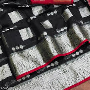 Cotton Silk Saree Black with Jari Weaving