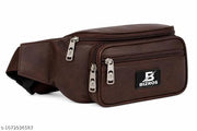 Premium Faux Leather Waist Bag | Multi Pocket Sling Belt Bag with Adjustable Strap for Travel, Office & Daily Use