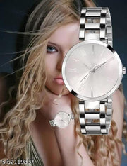 Best Quality Ethnic Silver Metal Chain Belt Analog Watches for Girls Watches for Women