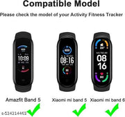 Silicone Watch Band for Mi Band 5, Mi Band 6 Waterproof, Durable, Comfortable, Sporty Strap Replacement Lightweight Pack of-4-Black,Navy,Grey,Wine