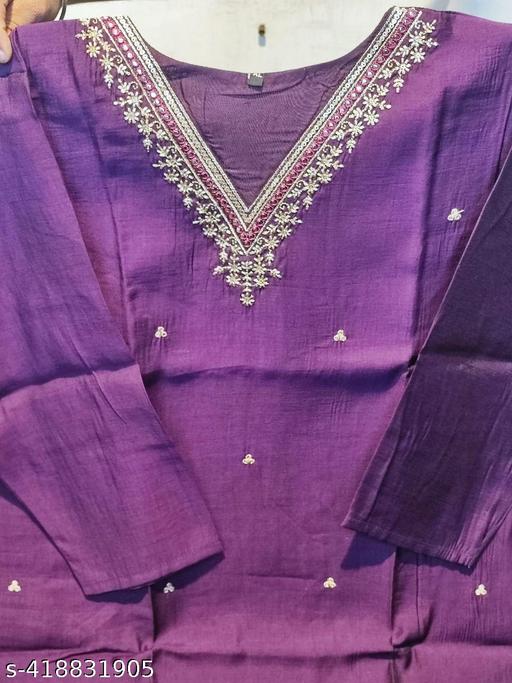 Embroidery work Daily wear kurti embroidery work on neck and allover kurti.