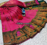 Beautiful Art Silk Jacquard Border Saree With Unstitched Running Blouse For Women Wedding Wear Party