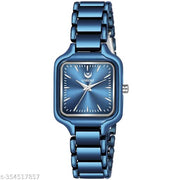 Lorenz Metallic Blue Wrist Watch for Women | Square Dial Women's Watch | AS-123A