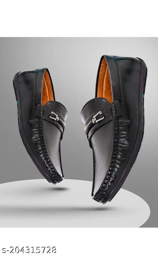 Stylish Men's Synthetic Black Loafers