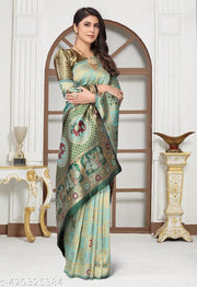cotton silk jacquard with blouse