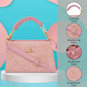 Fiago Women PU Leather Sling  Bag Styles Trending Designing for Women Classic Bag( PINK)