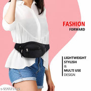 Waist Bag Men & Women Side Pouch for Travel & Sports Waterproof Adjustable Strap Waist Bag  (Black)