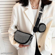 Silver Women Sling Bag Rhinestone crossbody sling bag for Women girls party wedding combo coin Purse