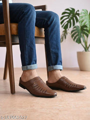 Brown Solid Thong Flip-flops For Men