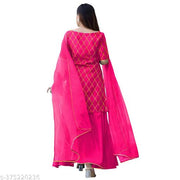" Zestleaf Viscose Rayon Kurta and Sharara Set with Dupatta"