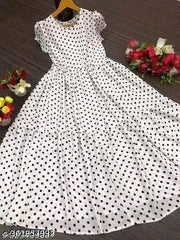 Polyster/Crepe fabric-Kurti Aanarkali And Dressh