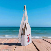 Canvas Sling Bag with Elegant Letter “K” Monogram Print Cross Body bag