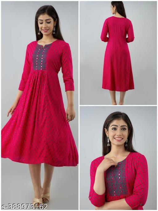 Trendy Printed Embroidery Kurti