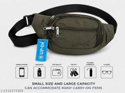 Unisex Waist Bag | Multi Pocket Travel Waist Pouch | Adjustable Belt Bag | Olive Green