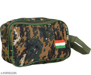 Army Military Shaving Kit/ Bag. Travelling Kit Pouch with 3 Zip Pockets & 1 Side Pockets Travel Shaving Bag (Indian Army Print, Green)