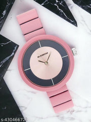 mate design formal look steel Belt pink colour casual look analog watch for womens and womens (Pack of 1)